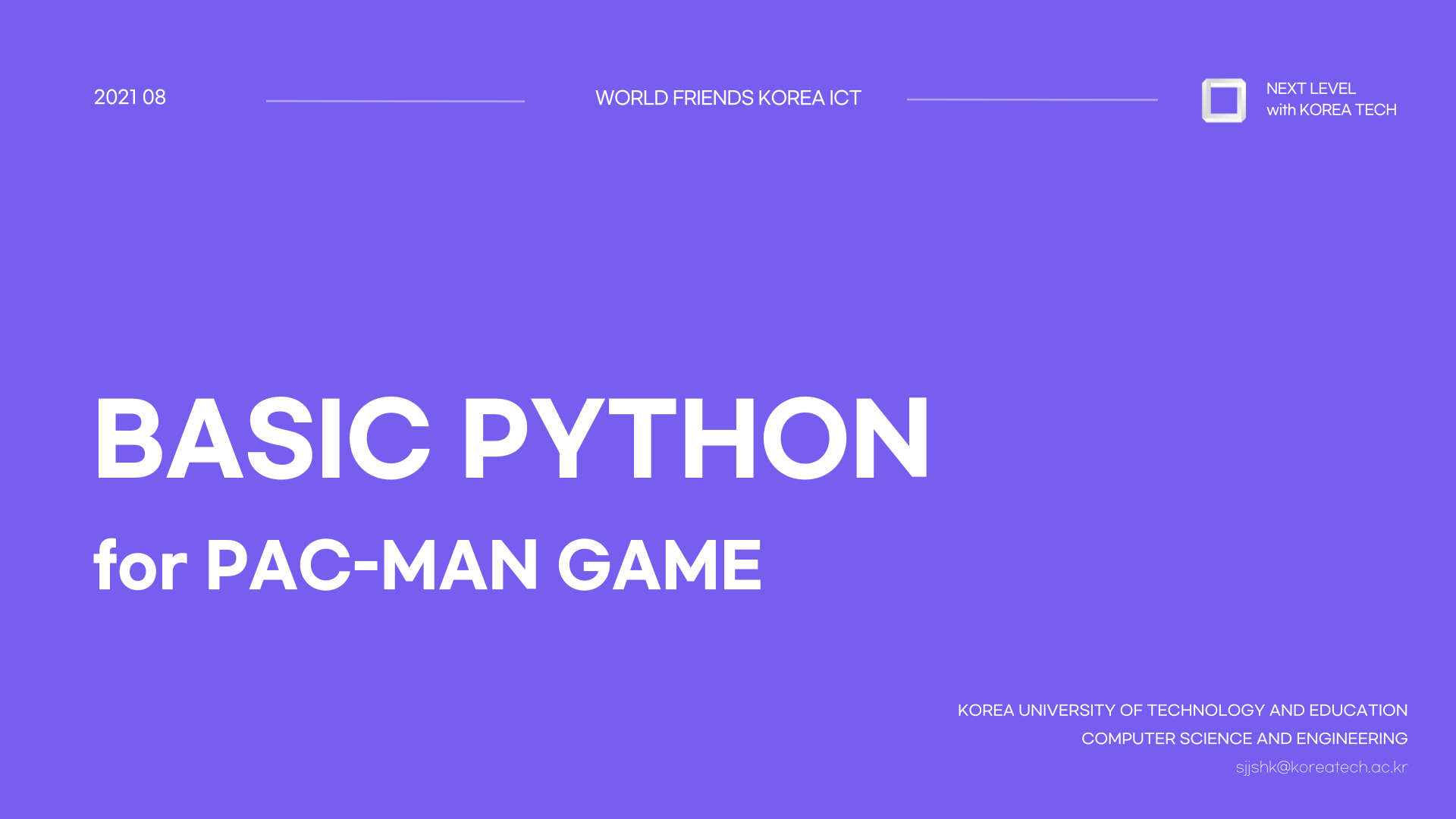 Basic of Python for PAC-MAN GAME